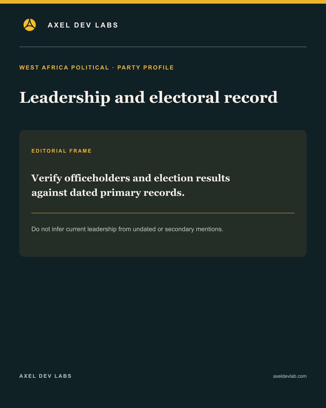 Leadership and electoral record