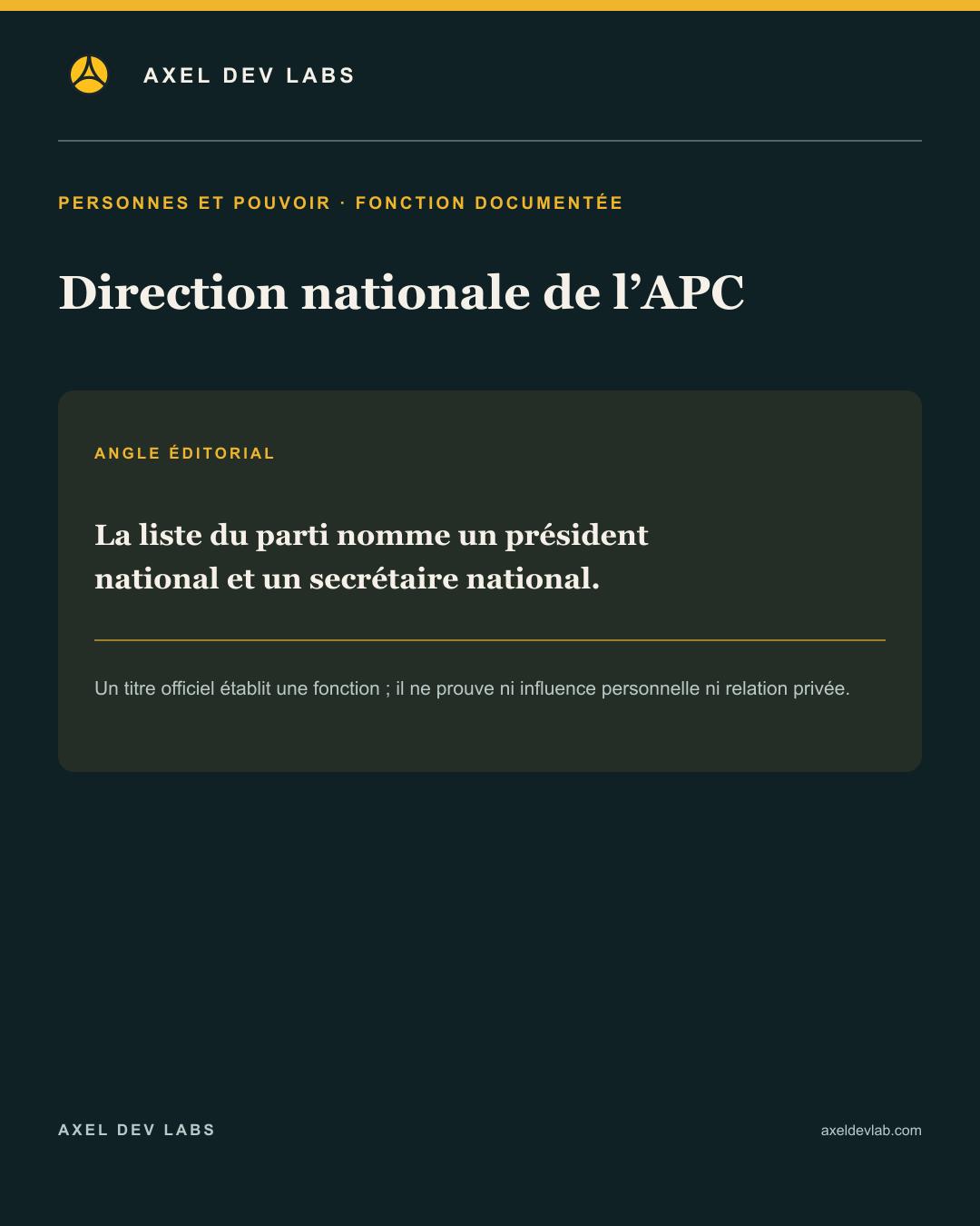 Direction nationale de l’APC