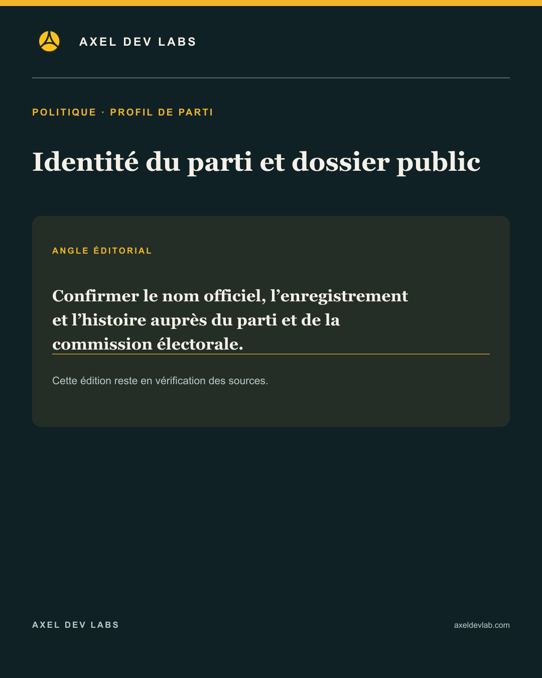 Identité du parti et dossier public