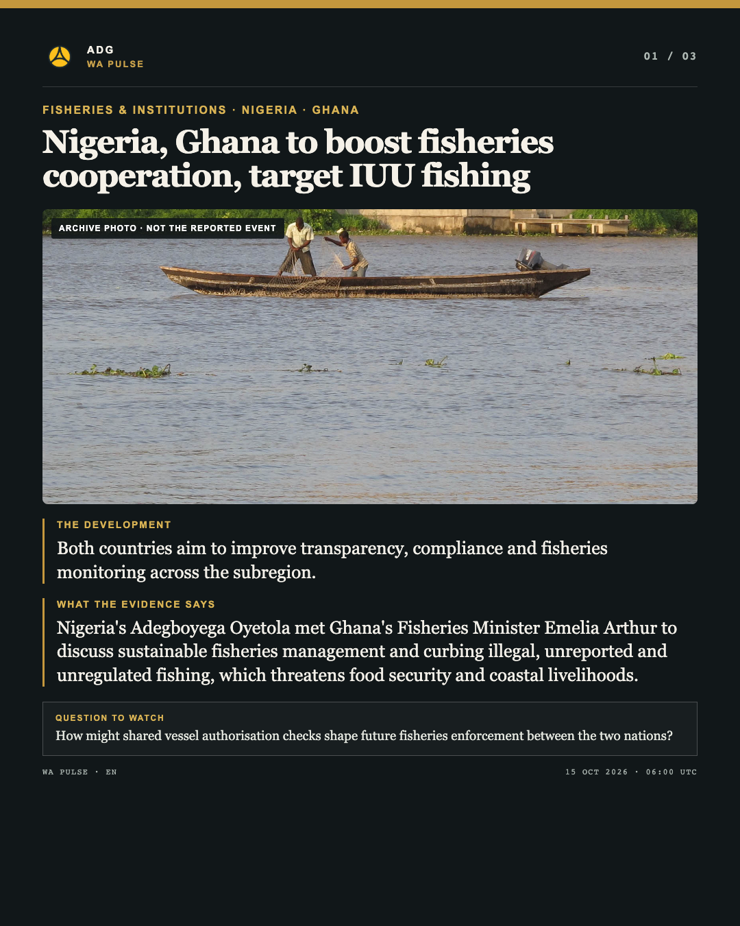 Nigeria, Ghana to boost fisheries cooperation, target IUU fishing
